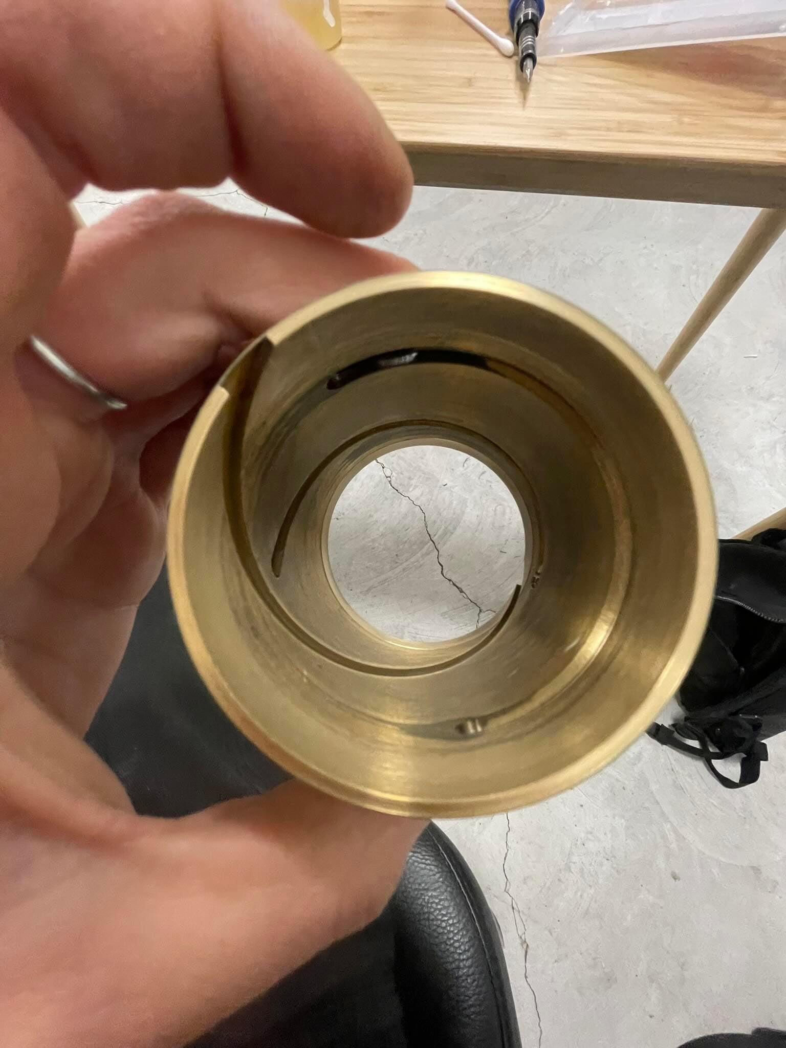 Elicoidi obiettivo Angénieux dopo pulizia meccanica completa