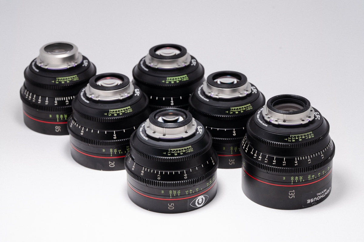 Set di ottiche Canon CN-E con mount PL custom realizzato da GJFC Factory